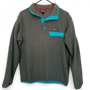 Patagonia Charcoal Fleece with Aqua Details